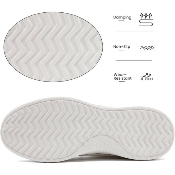 Mens Slip On Sneakers Walking Tennis White Shoes Running Gym Athletic Non Slip - Picture 3 of 6